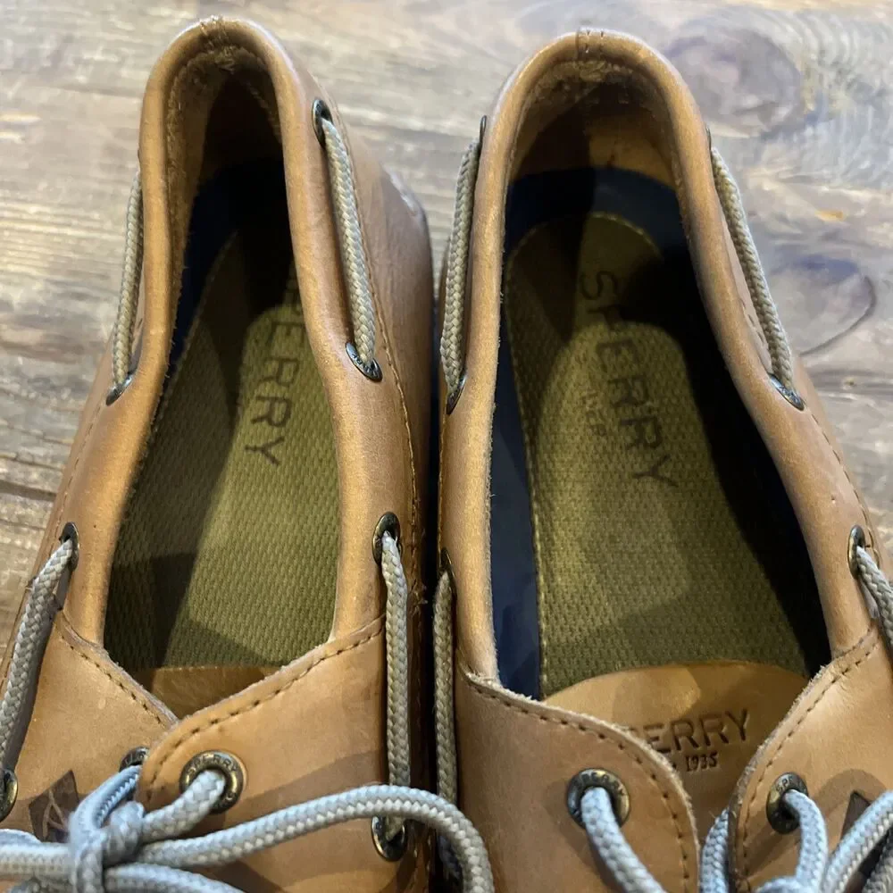Sperry Top-Sider Boat Shoes Mens 11 BrownLeeward 2 Eye Leather Loafers 0777894